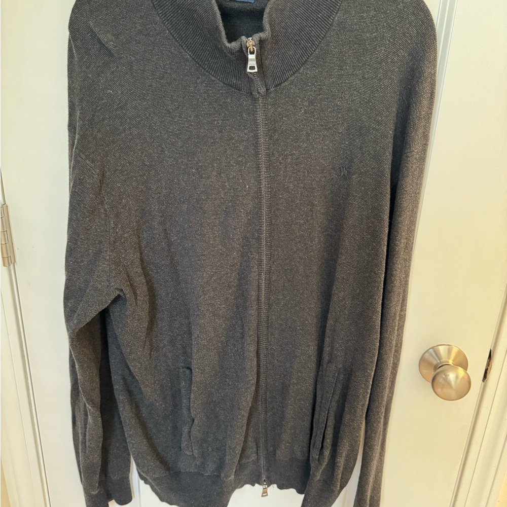 Men's Polo Ralph Lauren Charcoal Gray Full-Zip Sweater XL